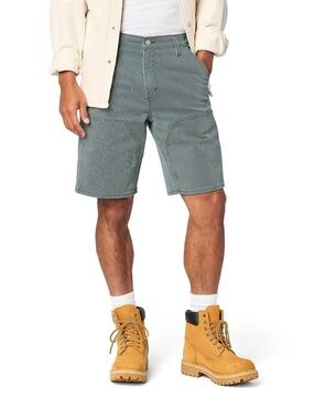 Levi’s Double Knee Utility Shorts in Hickory Stripes, Blue/White, 30” Waist NWT